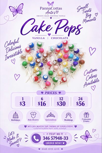 Carta de cake pops